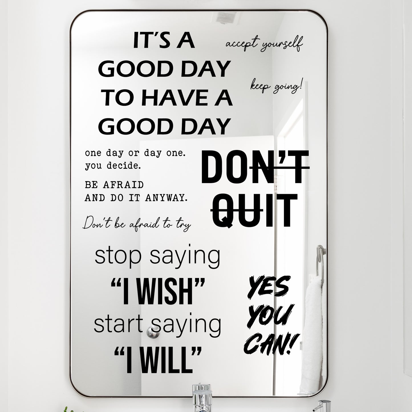 Black Inspirational Mirror Decals