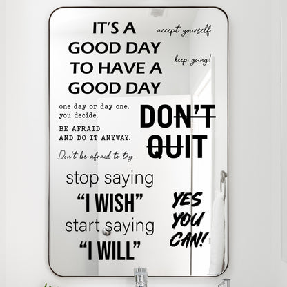Black Inspirational Mirror Decals