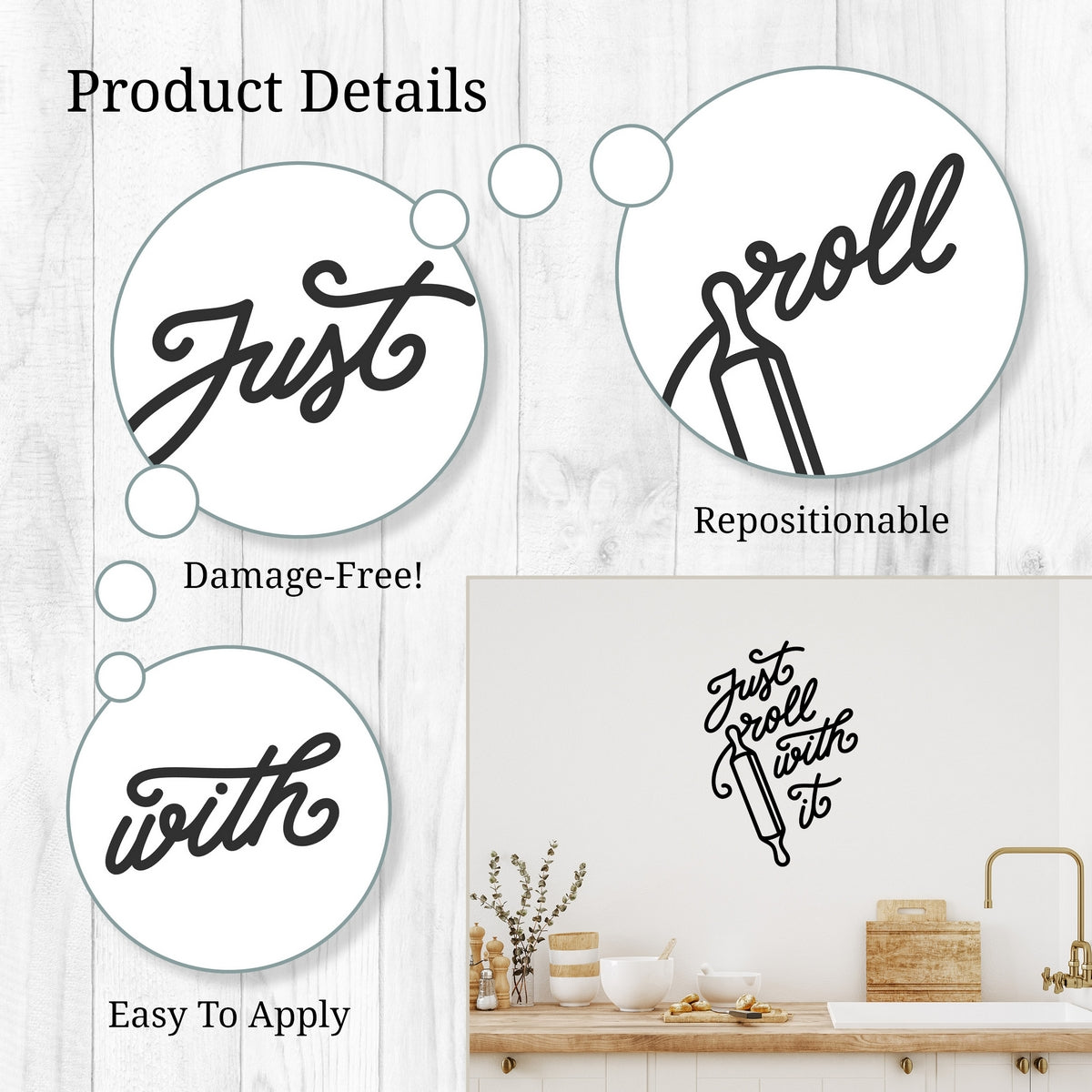Just Roll With It Kitchen Wall Decal