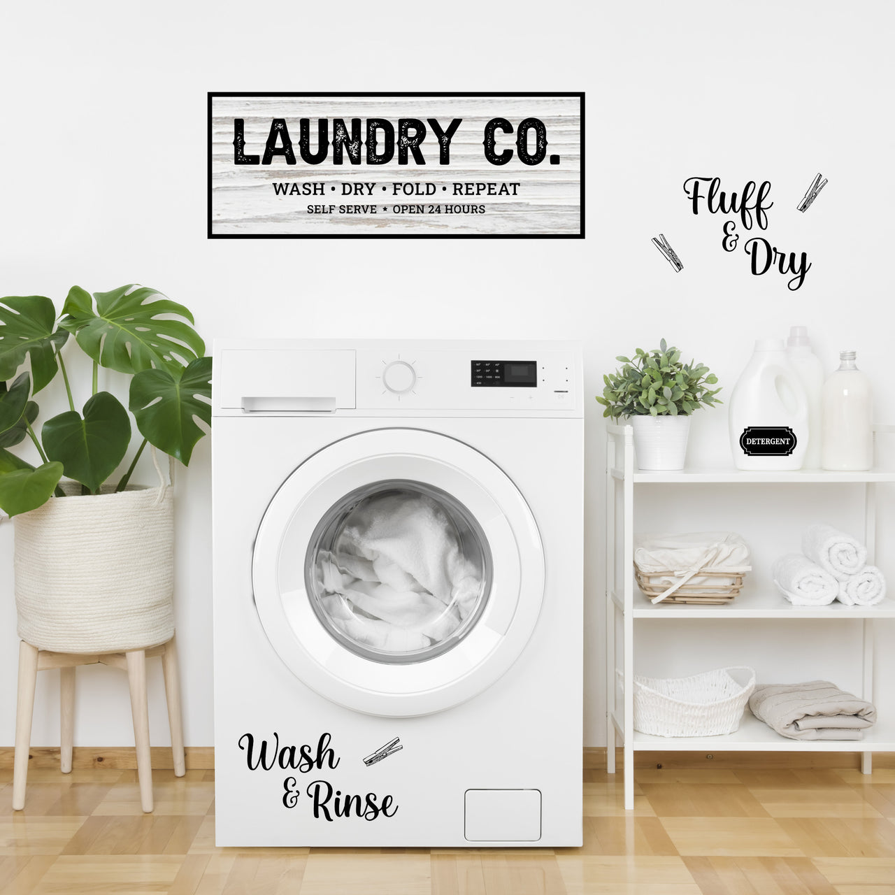 Laundry Wall Decal Laundry Co. Sign Large Laundry Room Decor