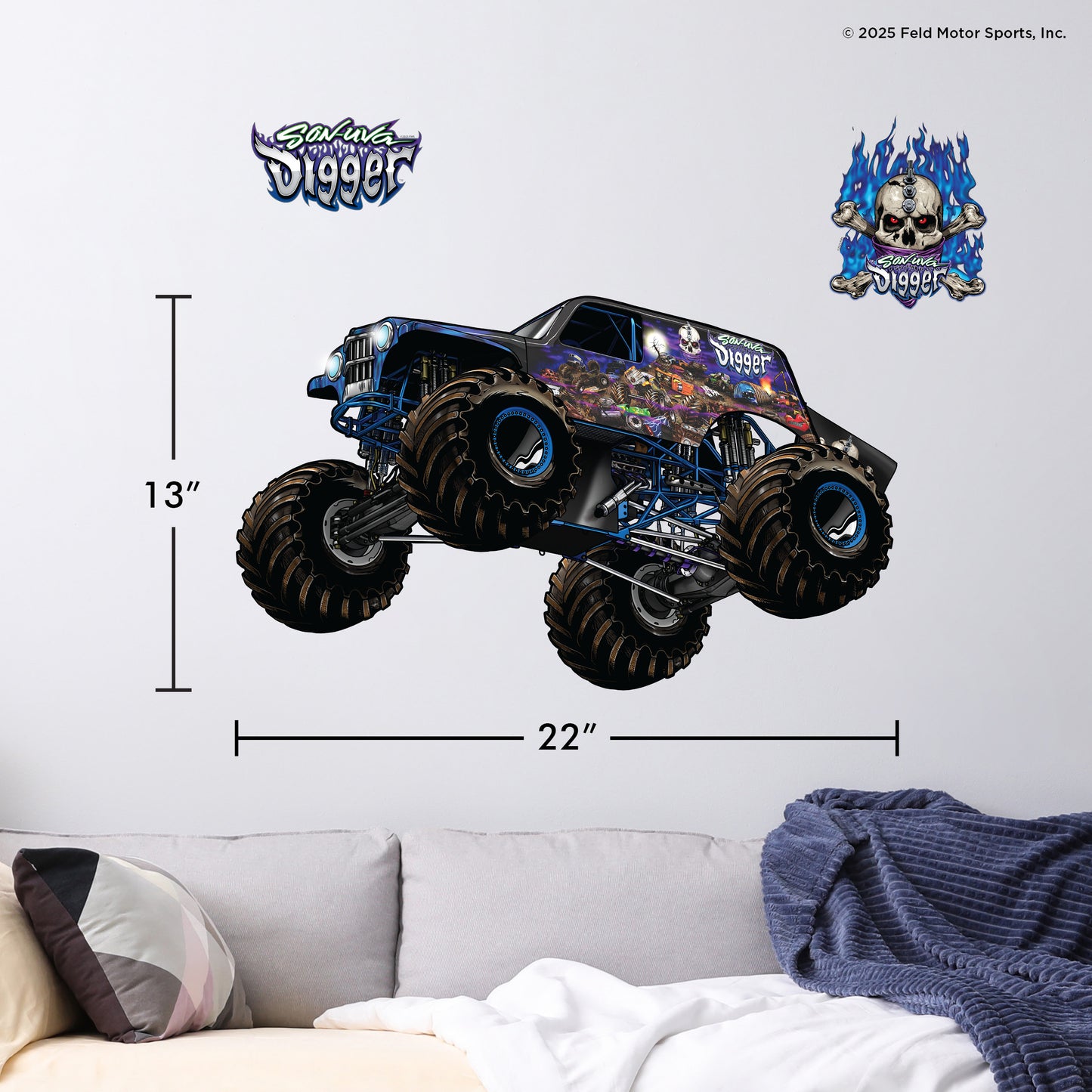 Monster Jam Son-Uva Digger Wall Decal