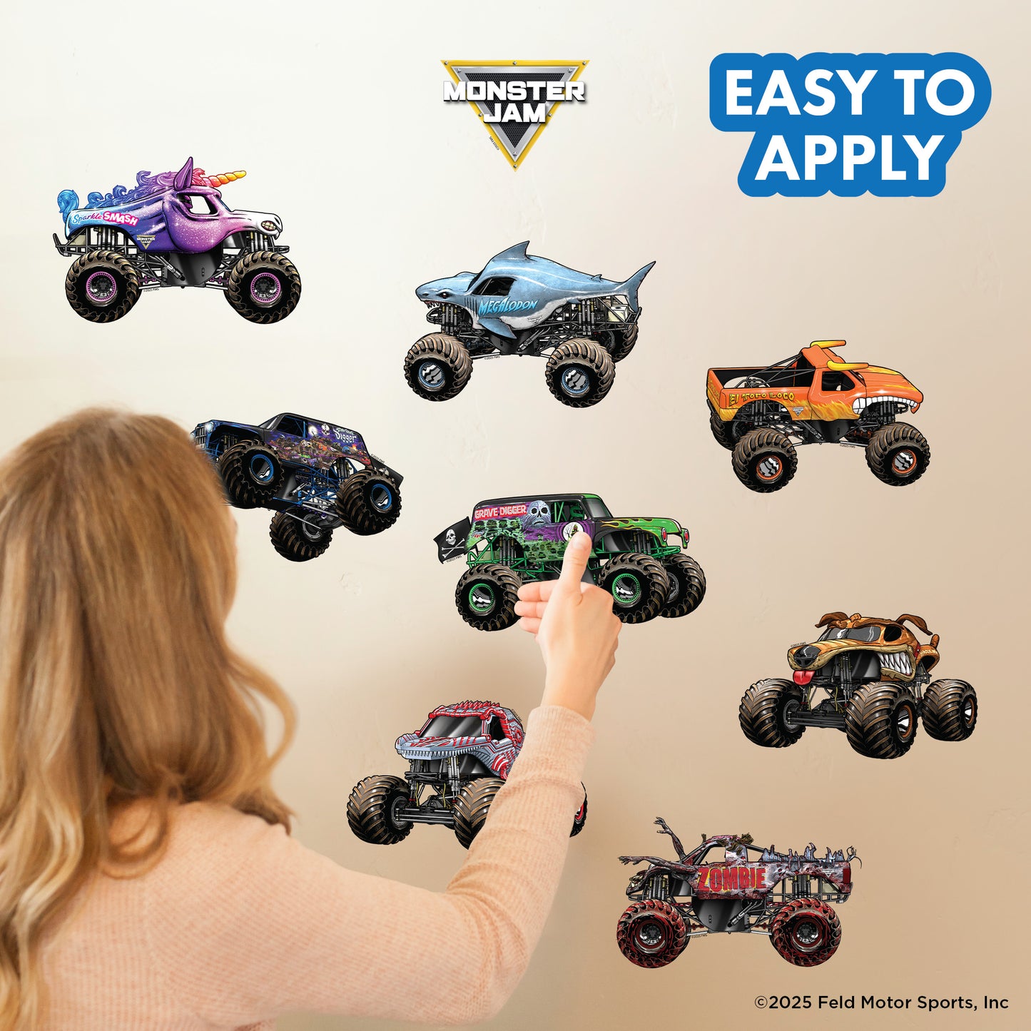 Monster Jam Assorted Trucks Wall Decals