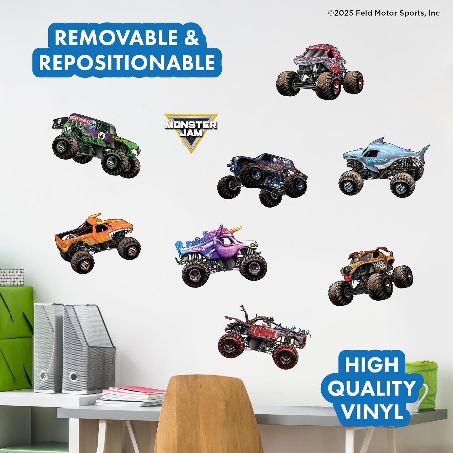 Monster Jam Assorted Trucks Wall Decals