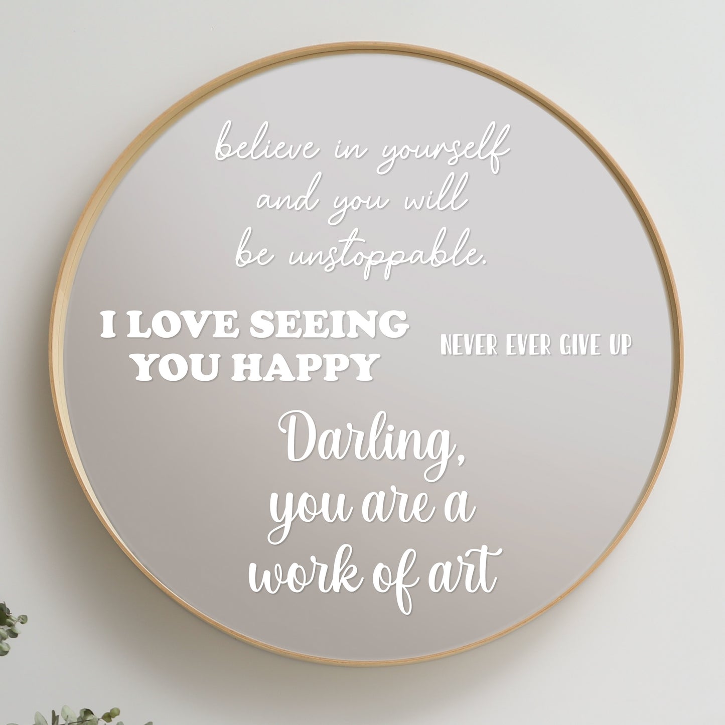 White Quotes Mirror Decals