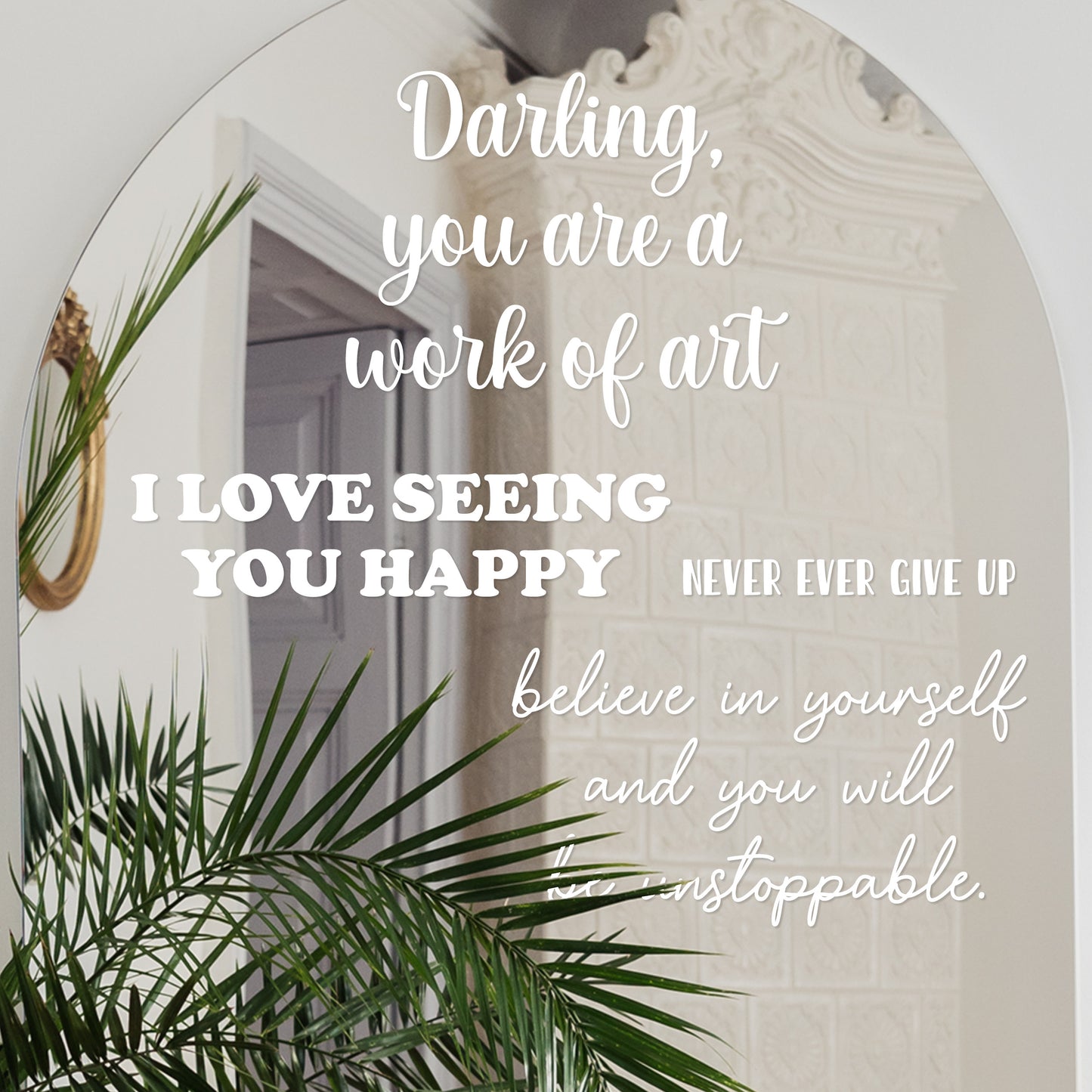 White Quotes Mirror Decals