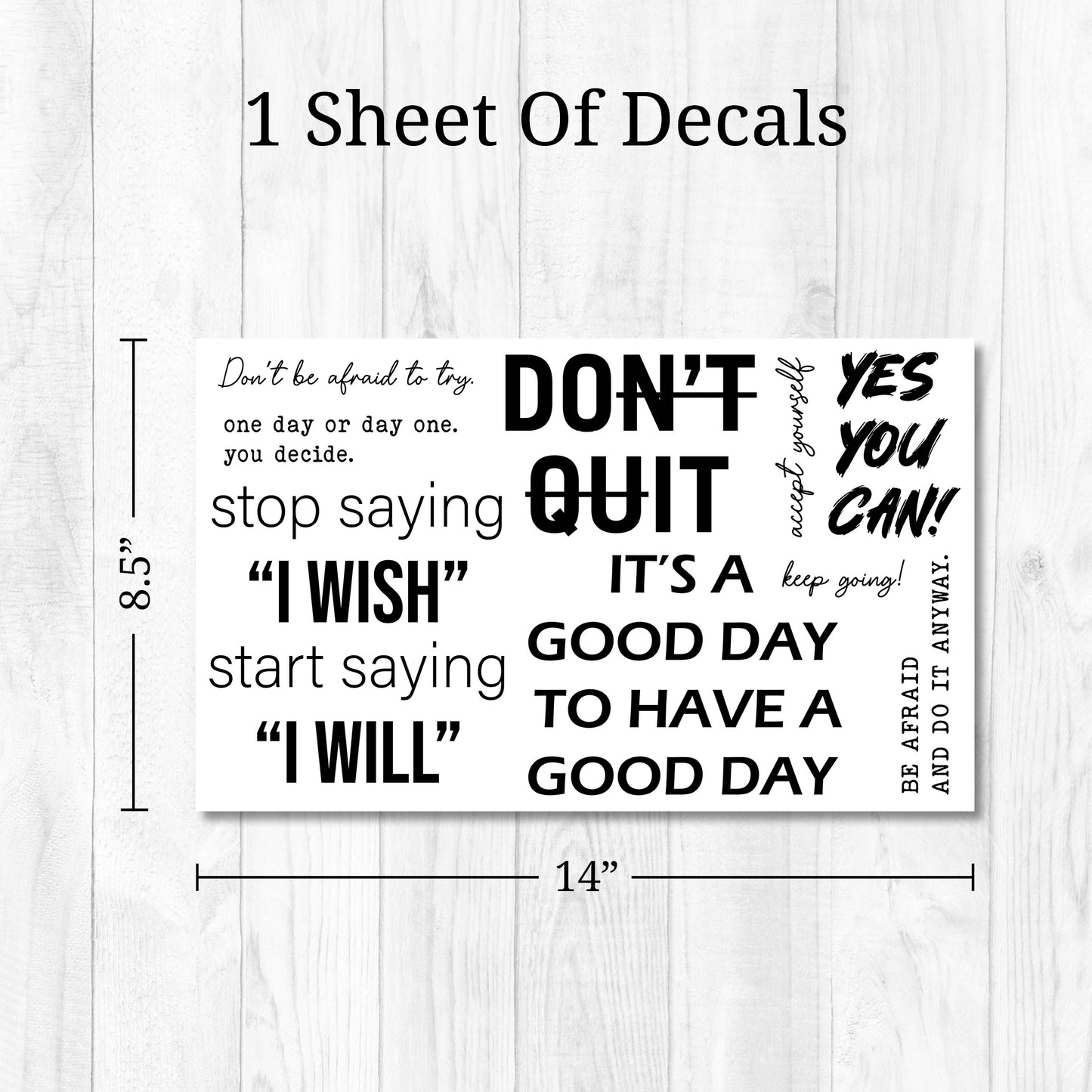 Black Inspirational Mirror Decals