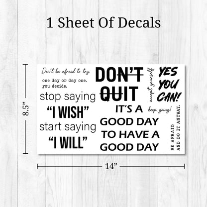 Black Inspirational Mirror Decals