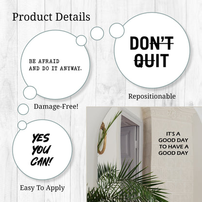 Black Inspirational Mirror Decals
