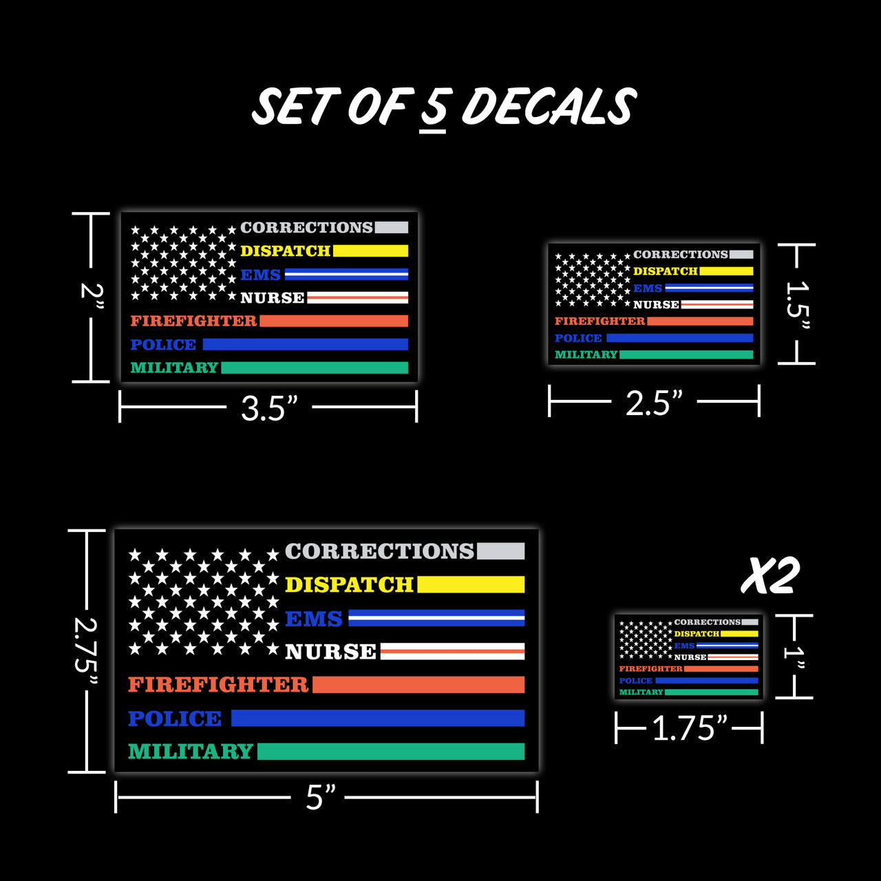 Multi-Color Thin Line Flags