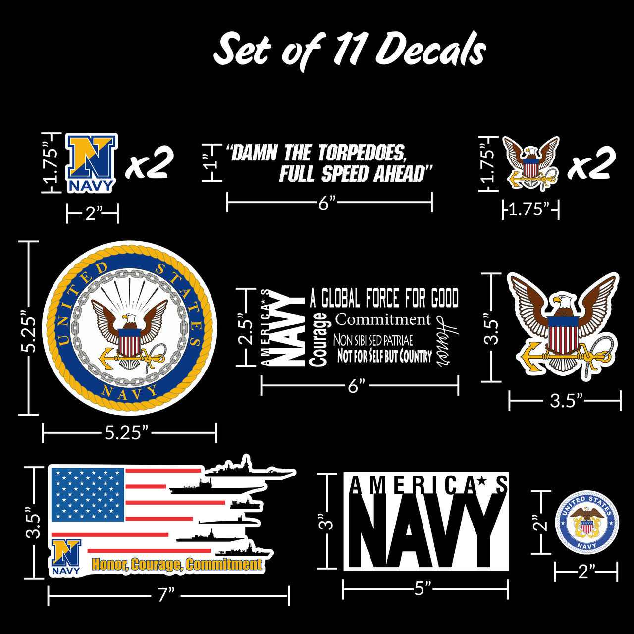 U.S. Navy Decals Value Pack