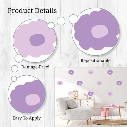 Purple Poppies Wall Decals