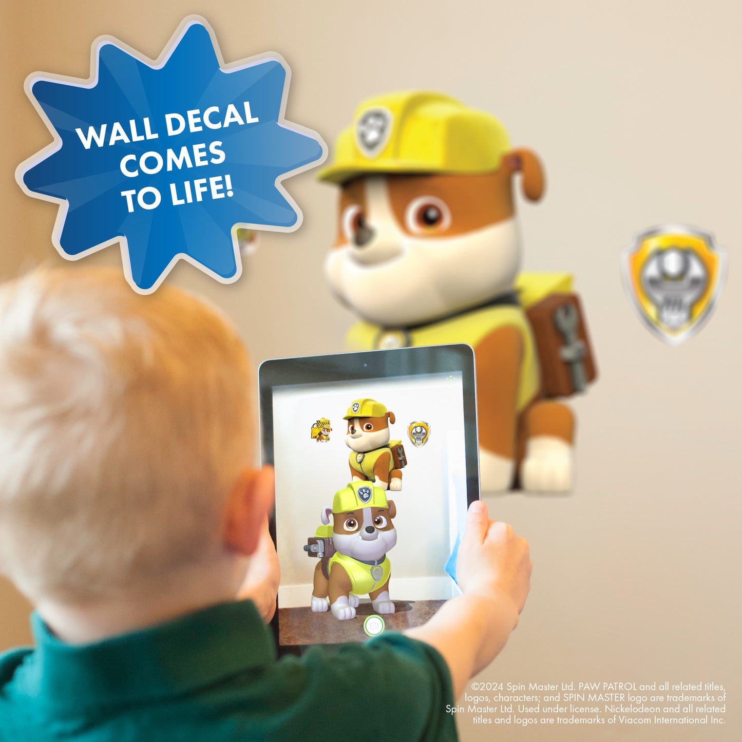 Paw Patrol Rubble Interactive Wall Decal