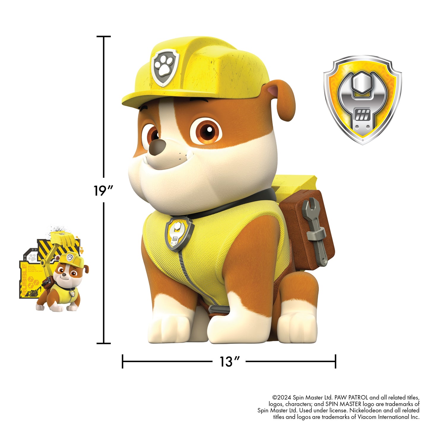 Paw Patrol Rubble Interactive Wall Decal