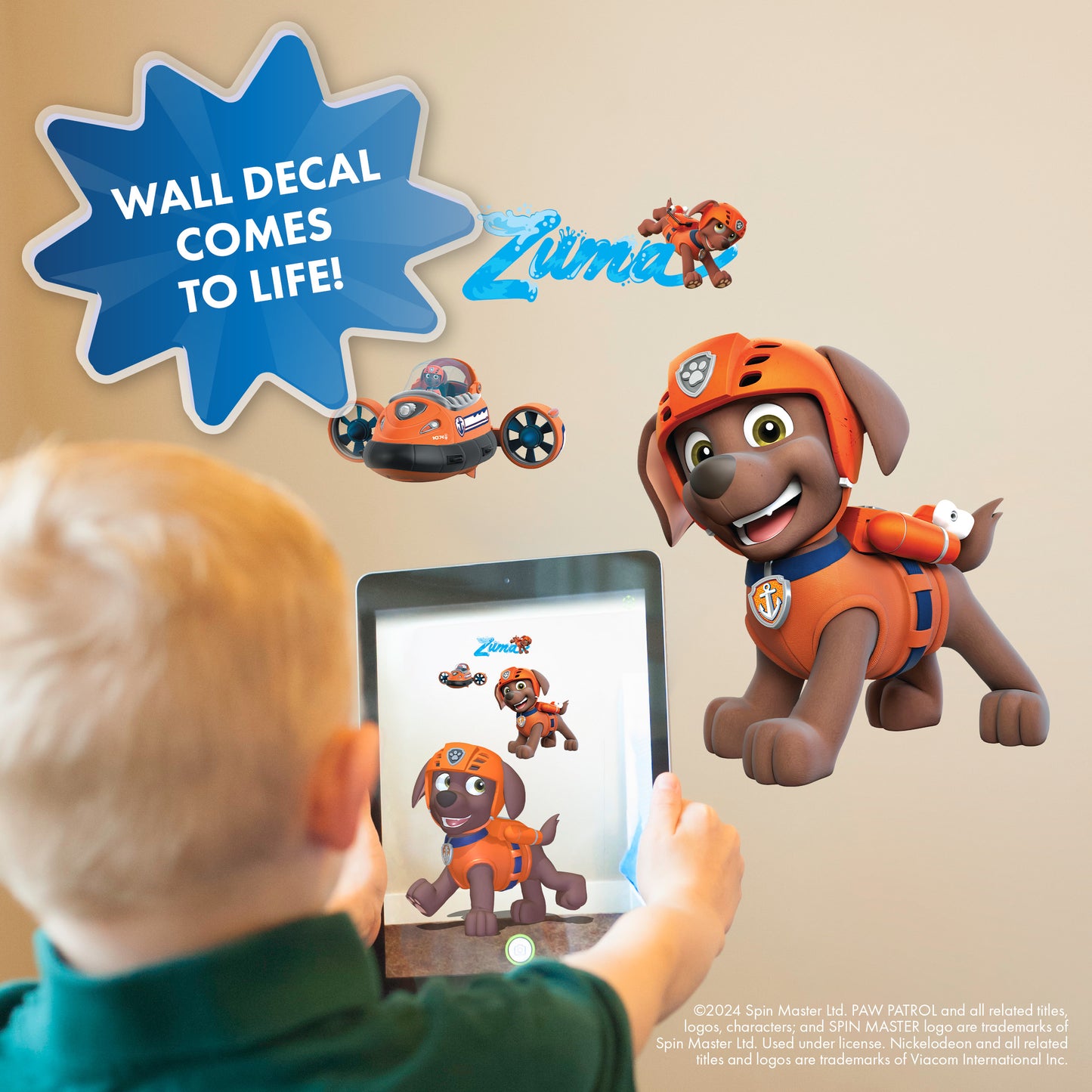 Paw Patrol Zuma Interactive Wall Decal
