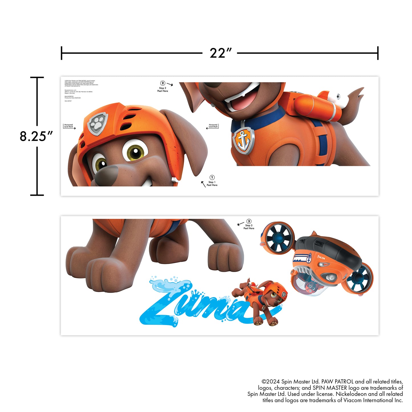 Paw Patrol Zuma Interactive Wall Decal