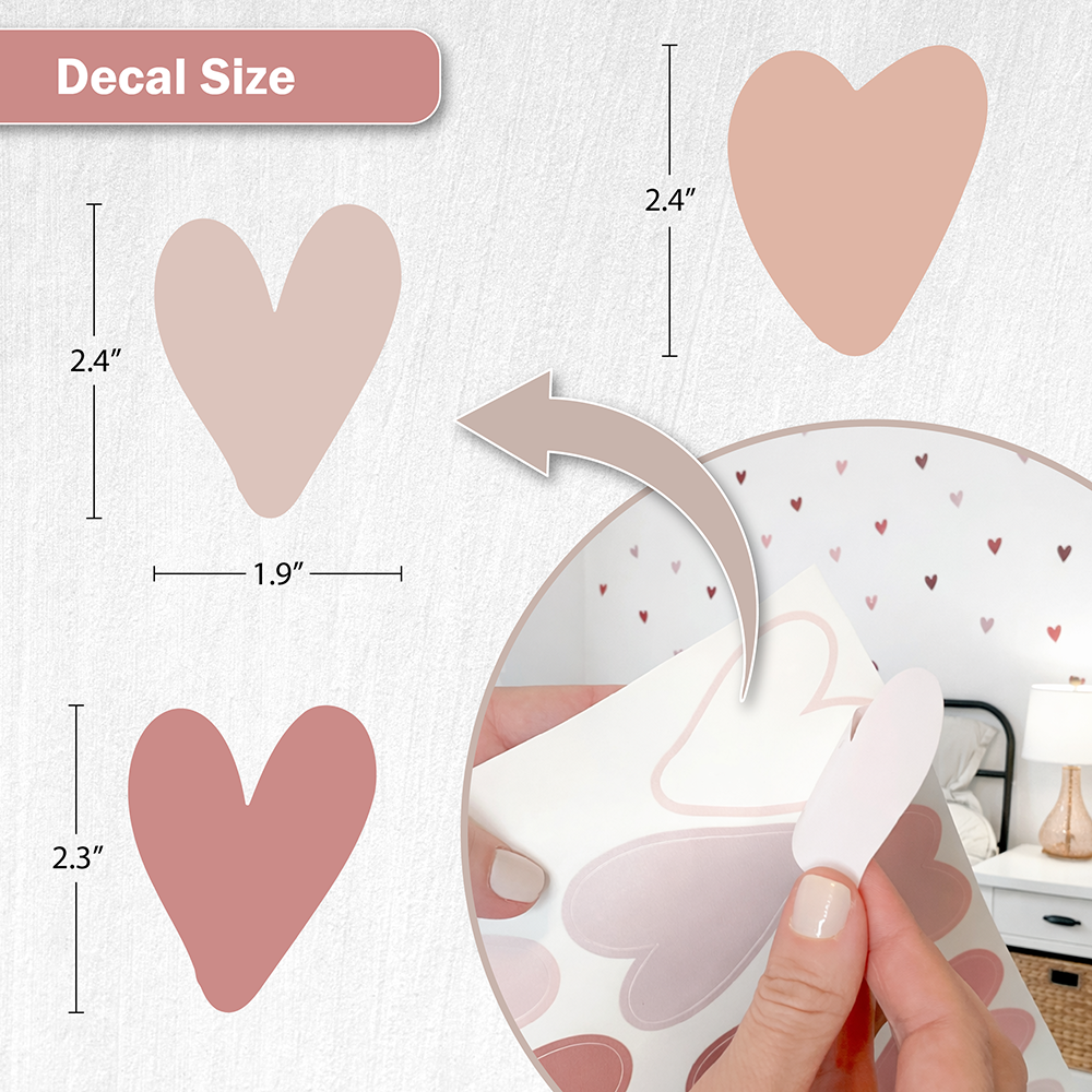 Boho Hearts Wall Decals