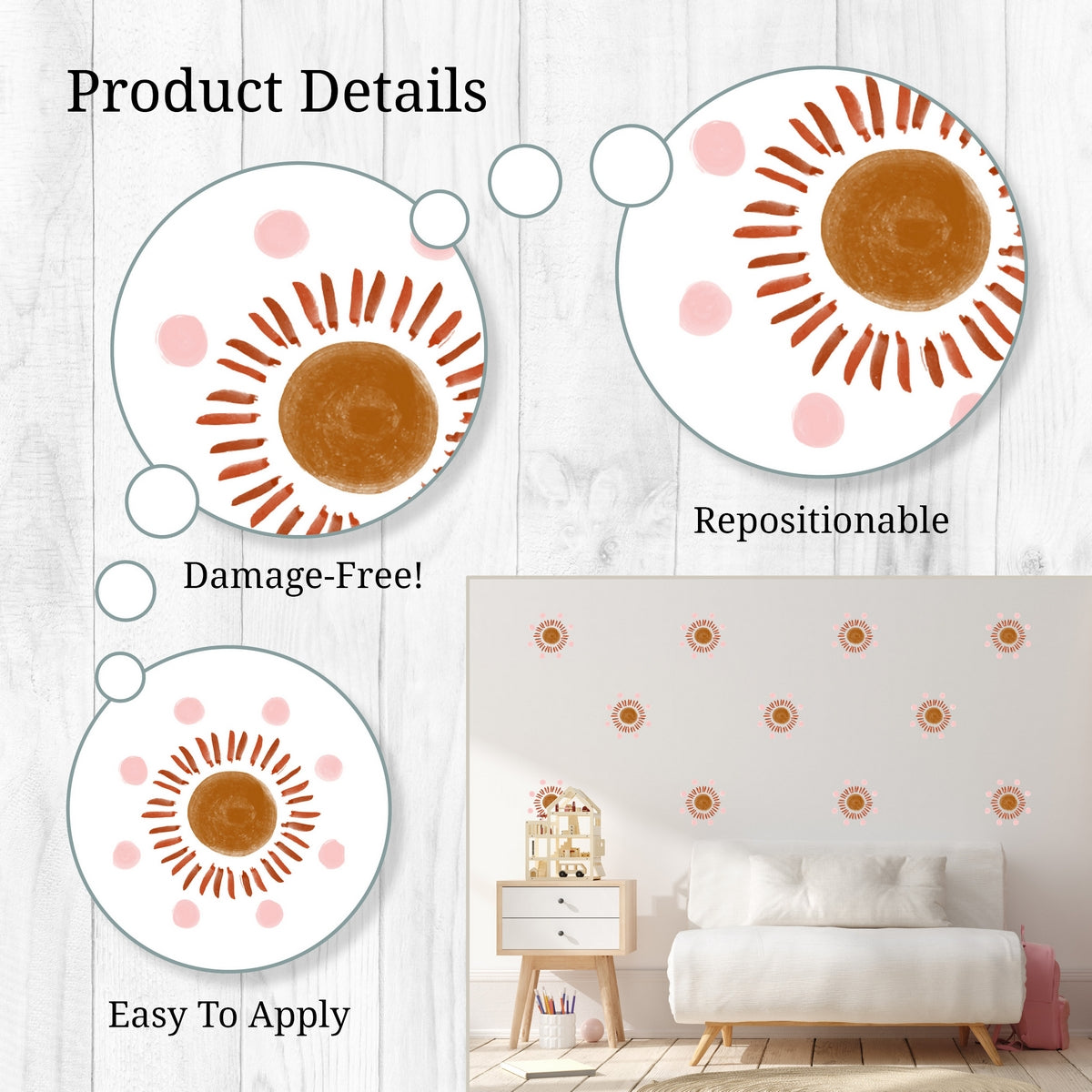 Polka Dot Sun Wall Decals