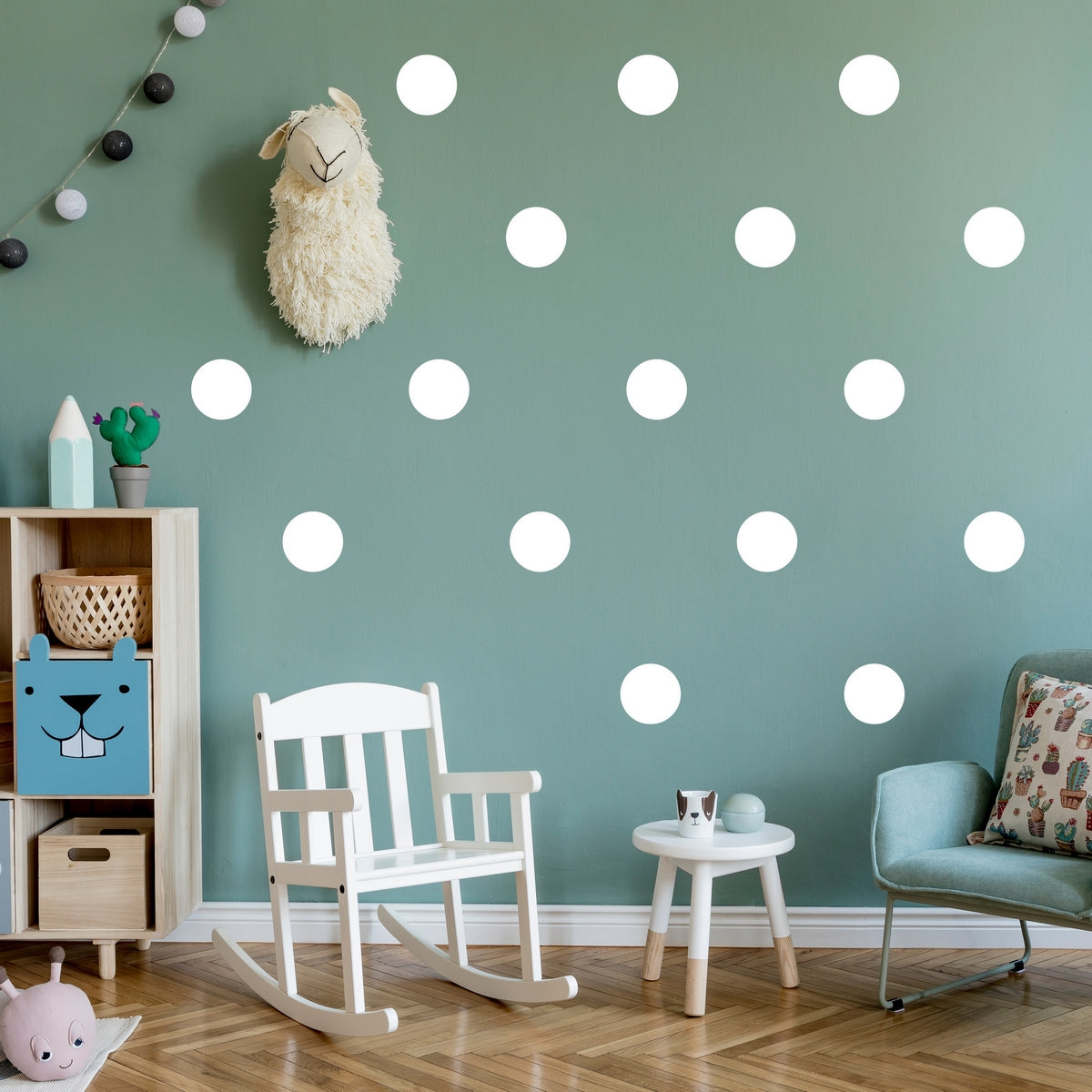 White Polka Dots 3" Wall Decals