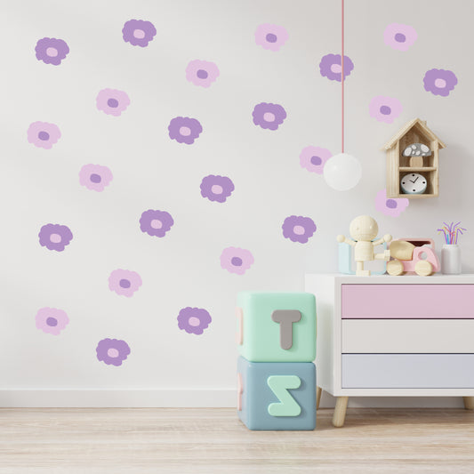 Purple Poppies Wall Decals