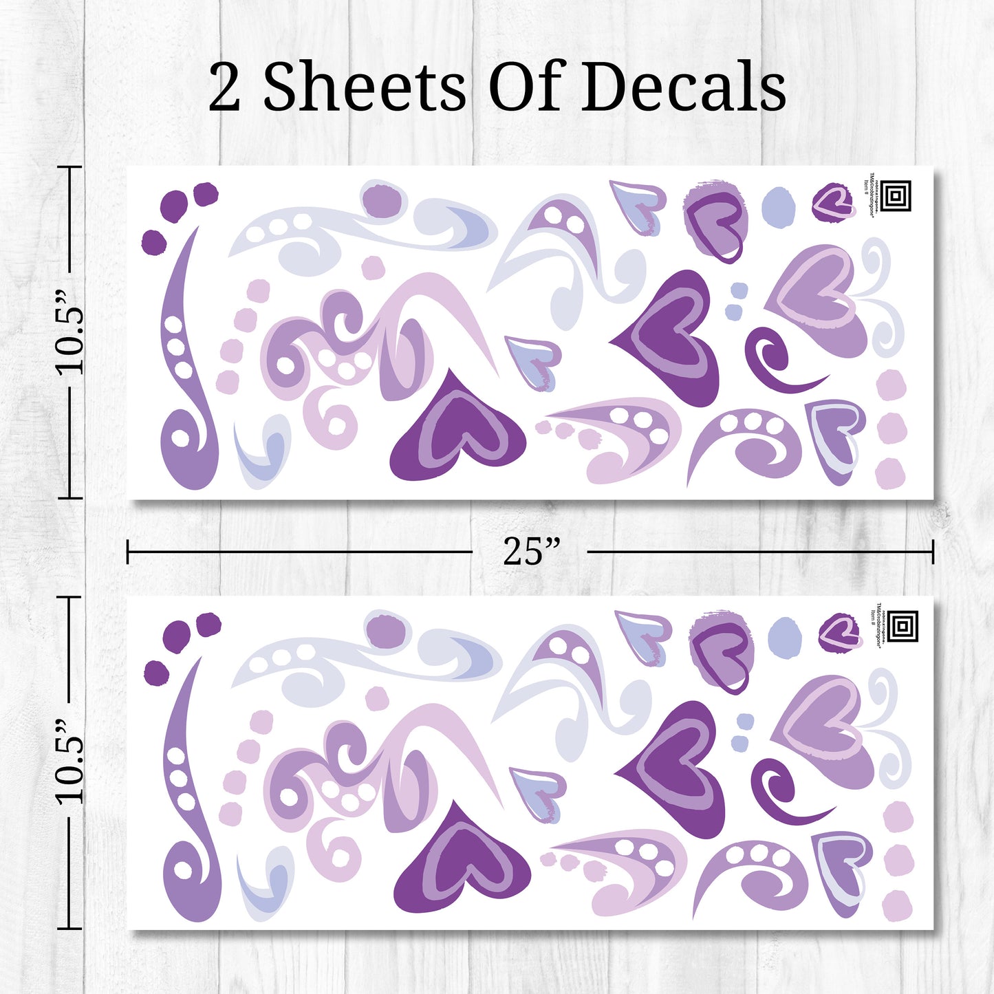 Purple Hearts Wall Decals
