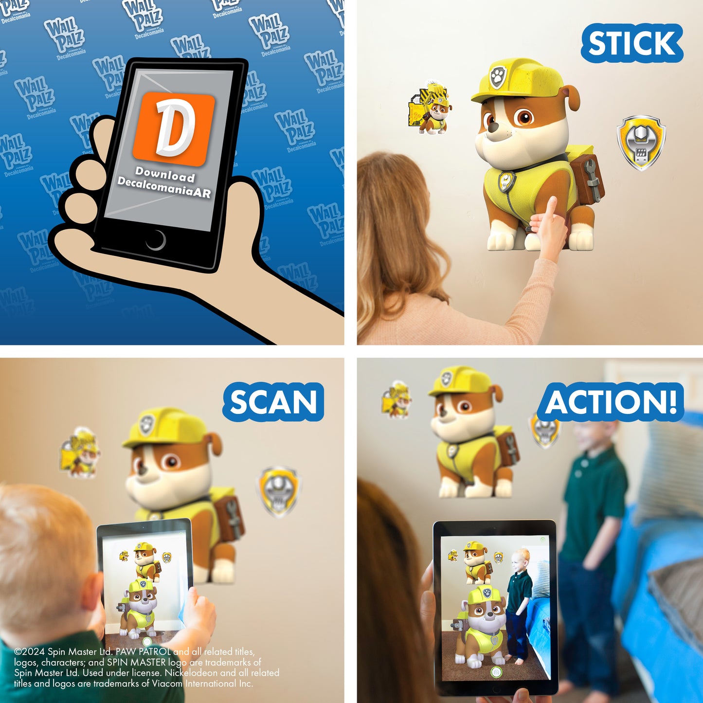 Paw Patrol Rubble Interactive Wall Decal