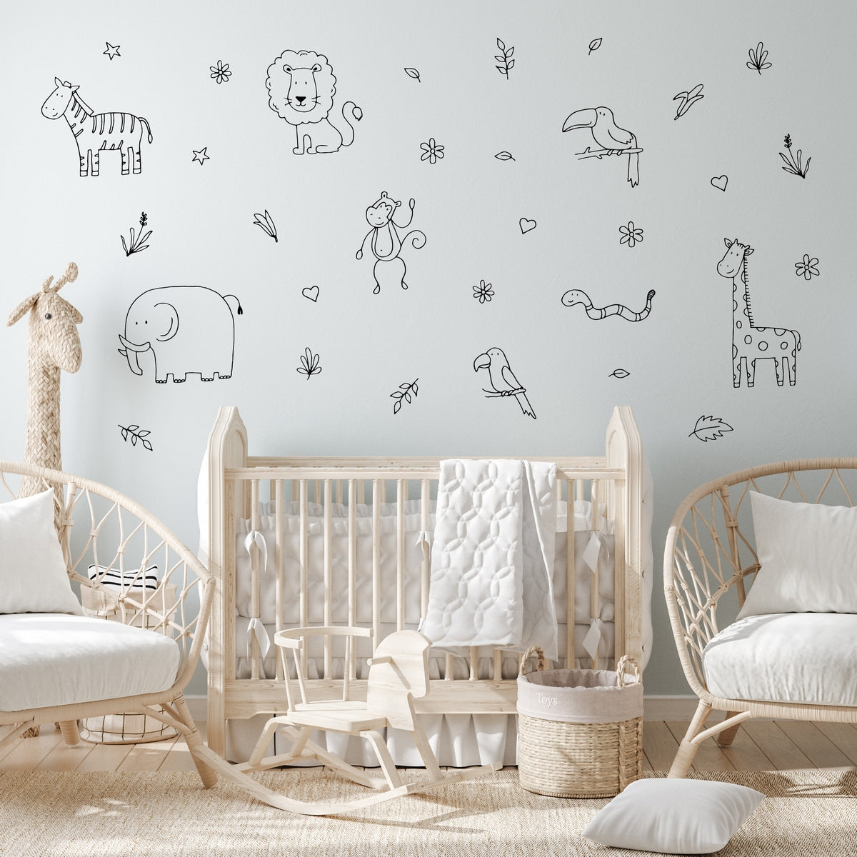Black Safari Animal Wall Decals