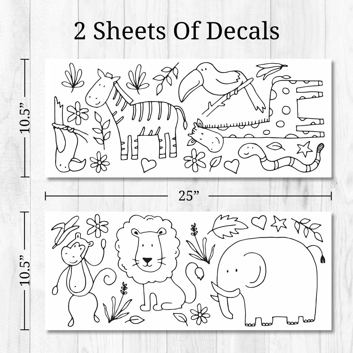 Black Safari Animal Wall Decals
