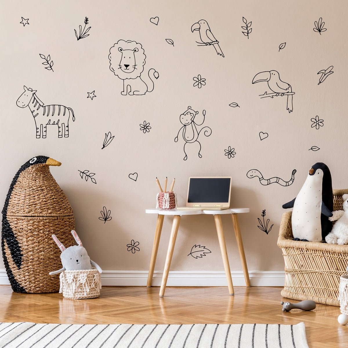 Black Safari Animal Wall Decals