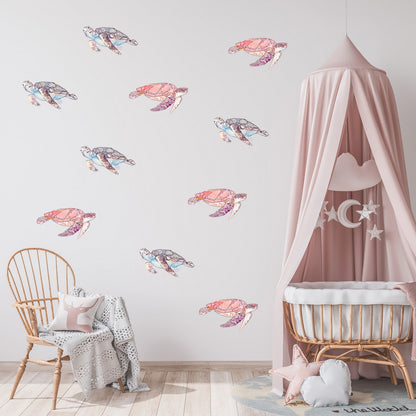 Watercolor Turtles Wall Decals