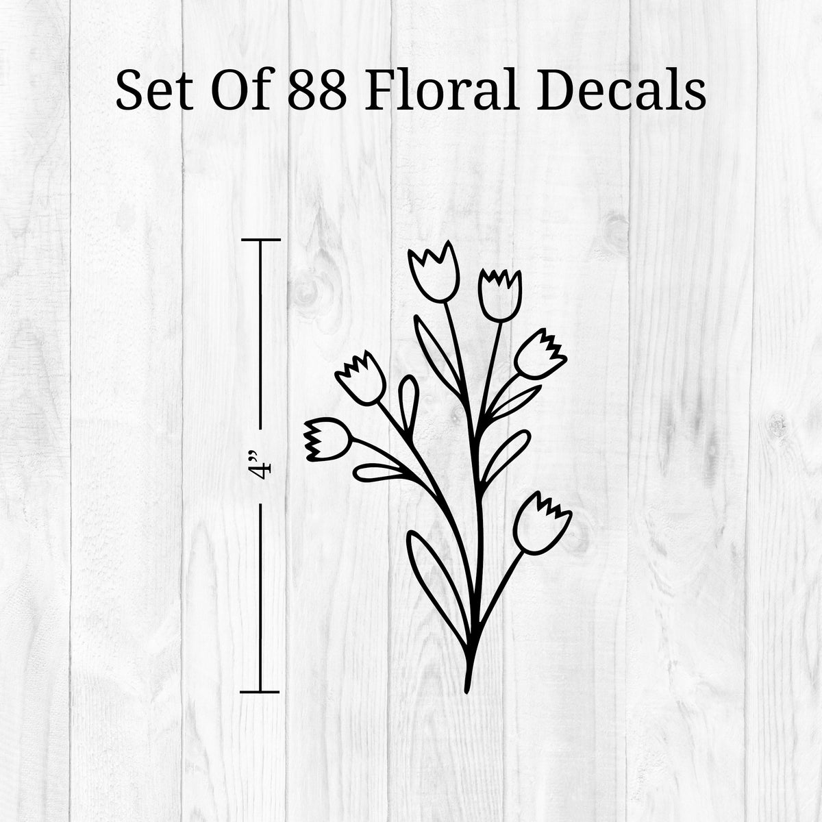 Black Floral Wall Decals