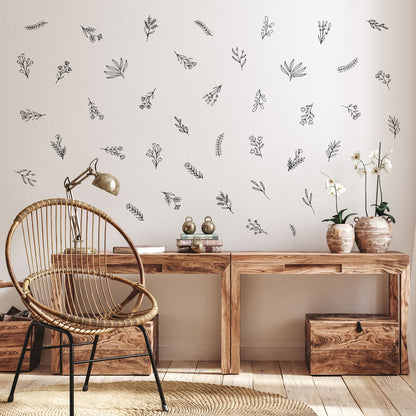 Black Floral Wall Decals