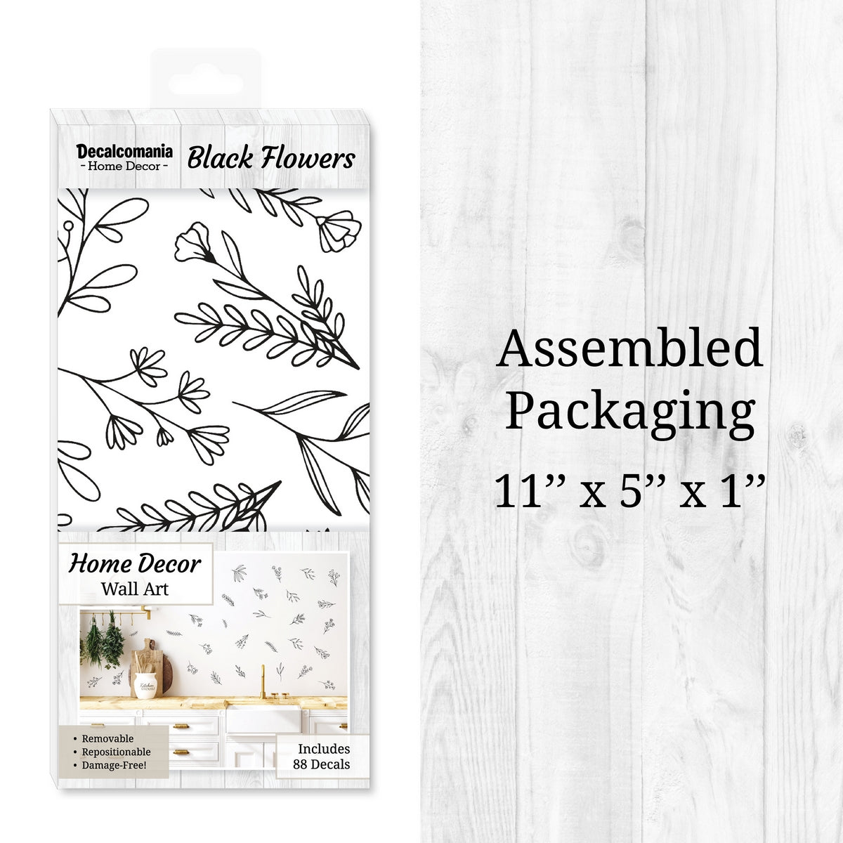 Black Floral Wall Decals