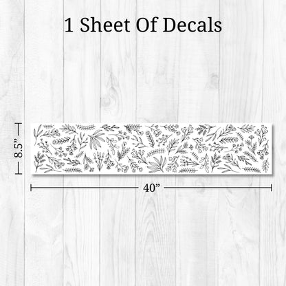 Black Floral Value Wall Decals