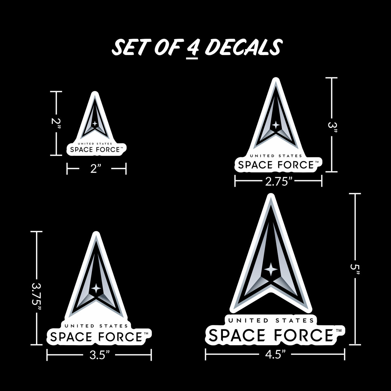 U.S. Space Force Logos 4 Pc