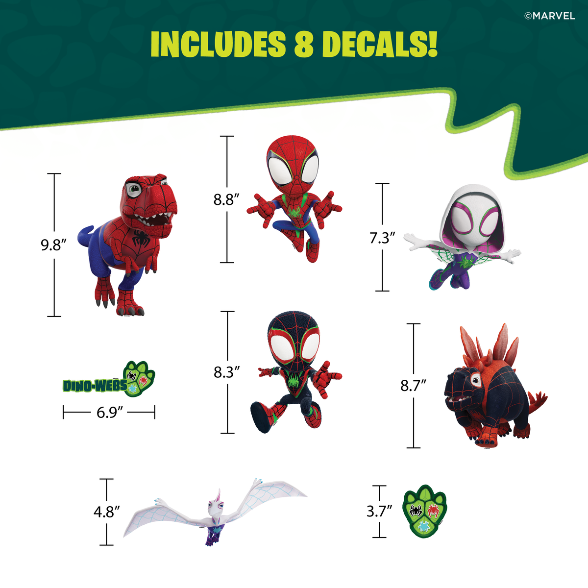 Spidey and His Amazing Friends Dino-Webs Wall Decals