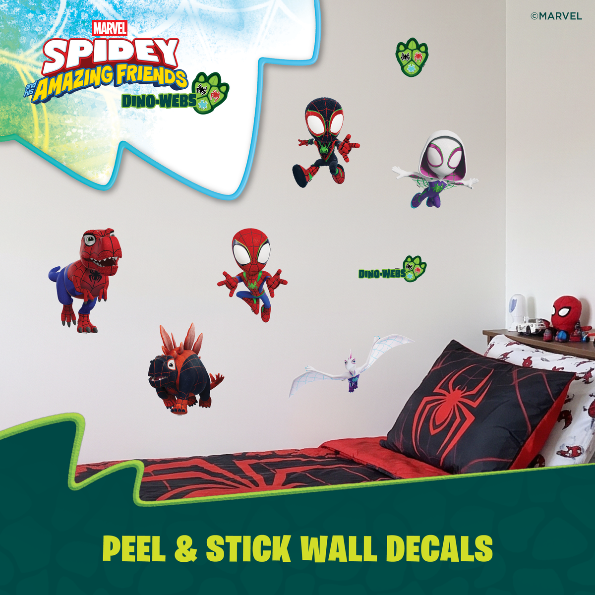 Spidey and His Amazing Friends Dino-Webs Wall Decals