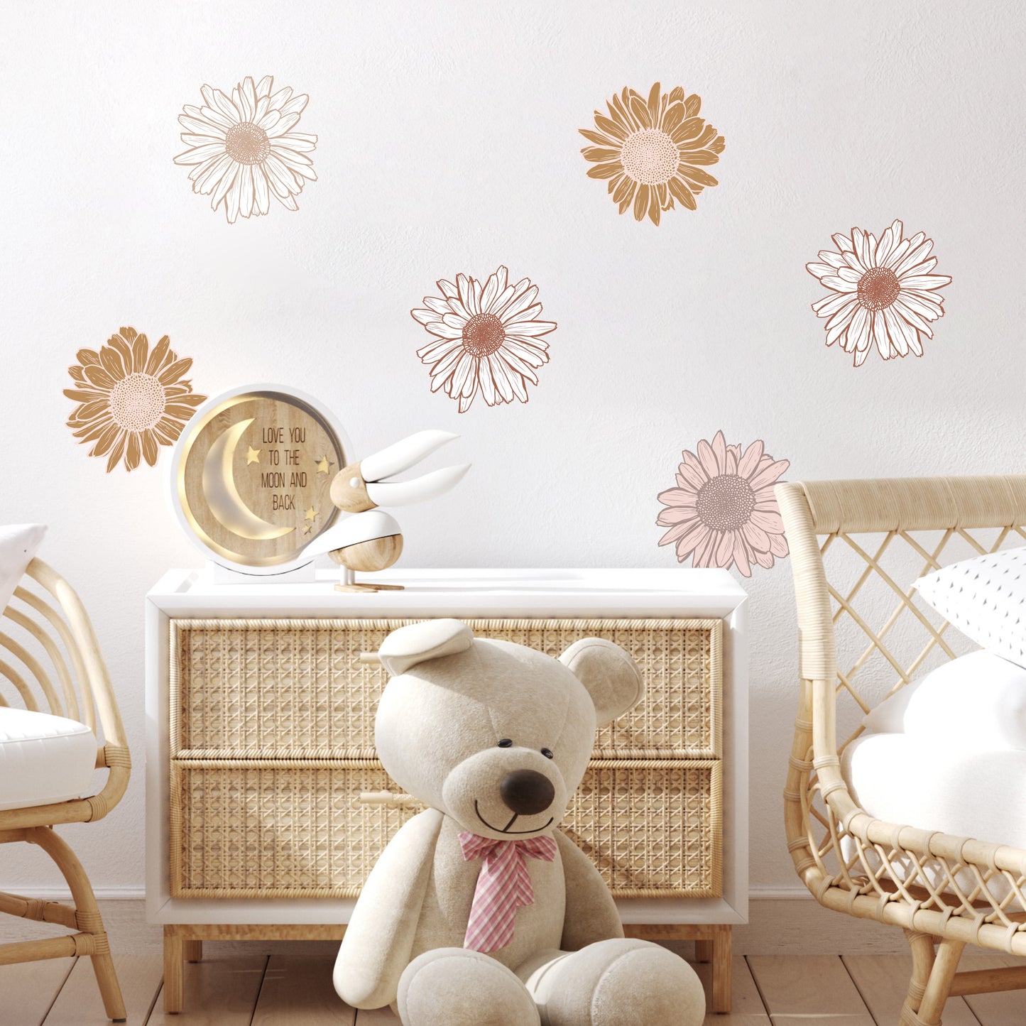 Boho Sunflowers Wall Decals