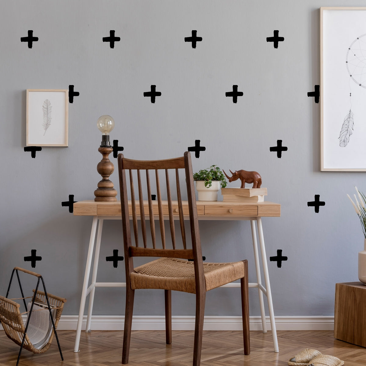 Black Plus Sign Wall Decals