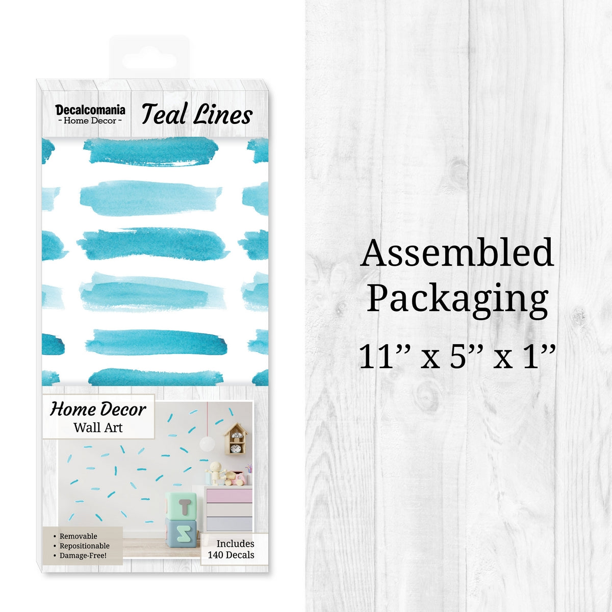 Teal Line Wall Decals
