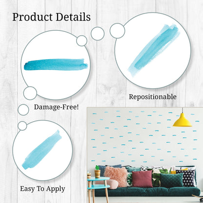 Teal Line Wall Decals