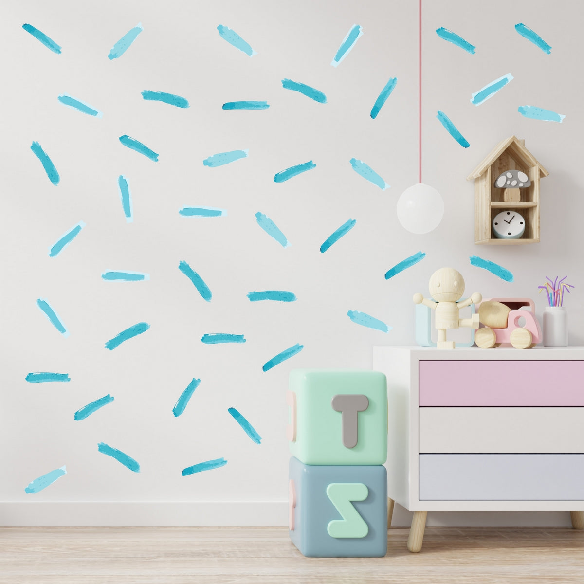 Teal Line Wall Decals