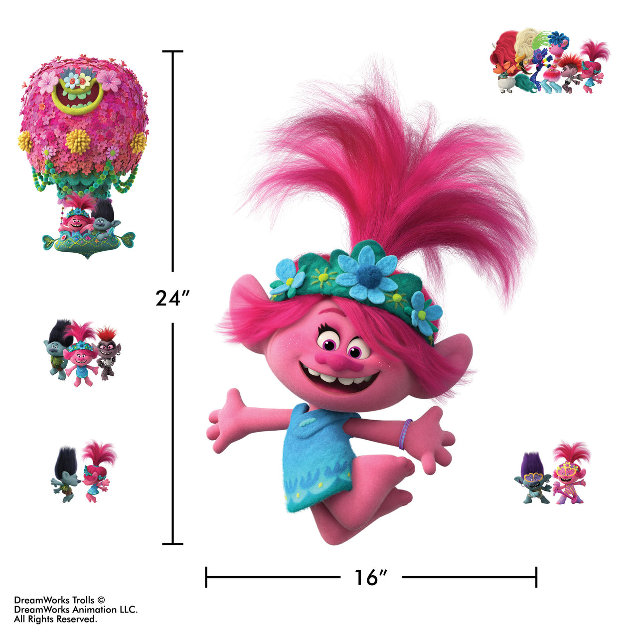 Trolls Poppy Interactive Wall Decal