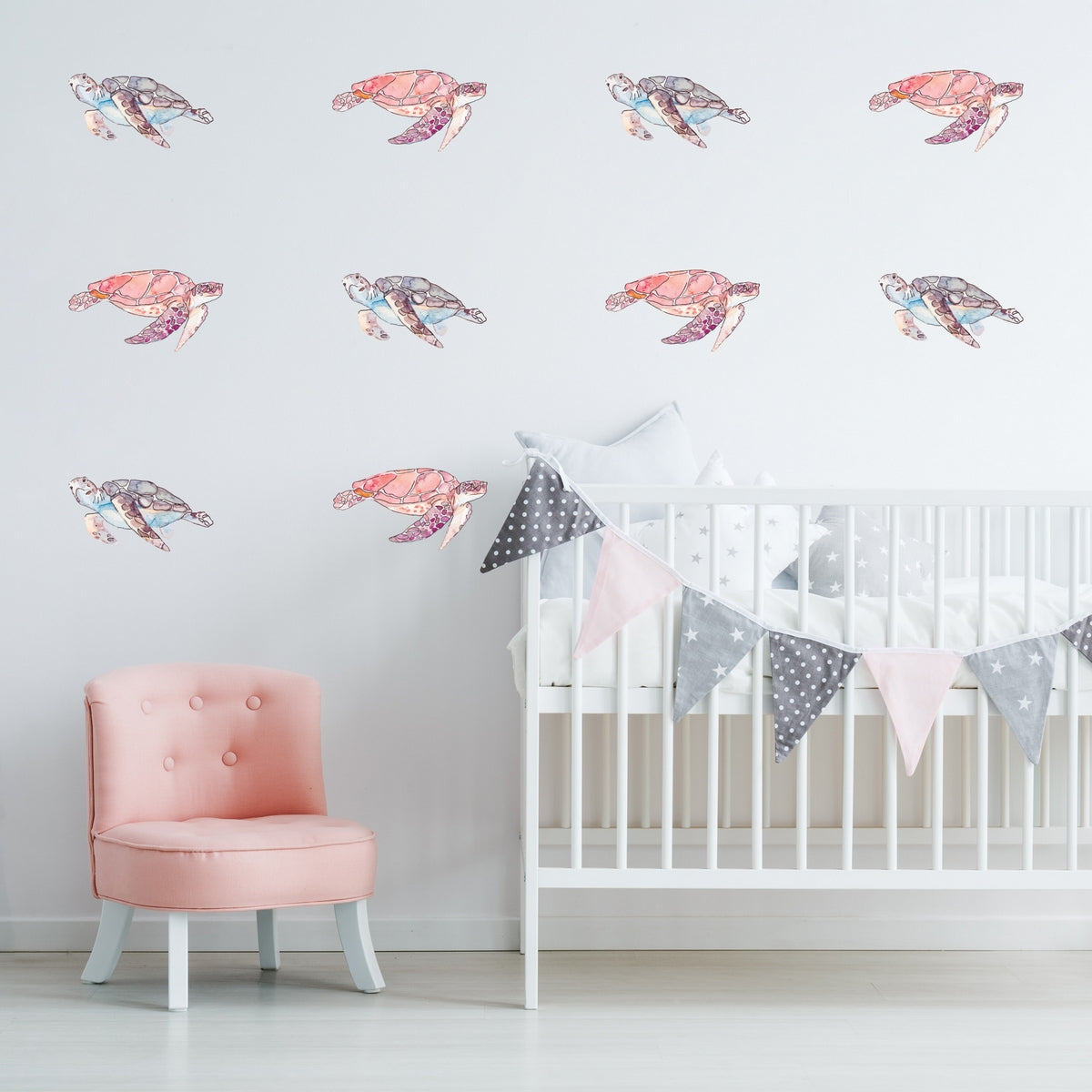 Watercolor Turtles Wall Decals