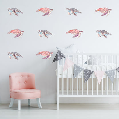 Watercolor Turtles Wall Decals