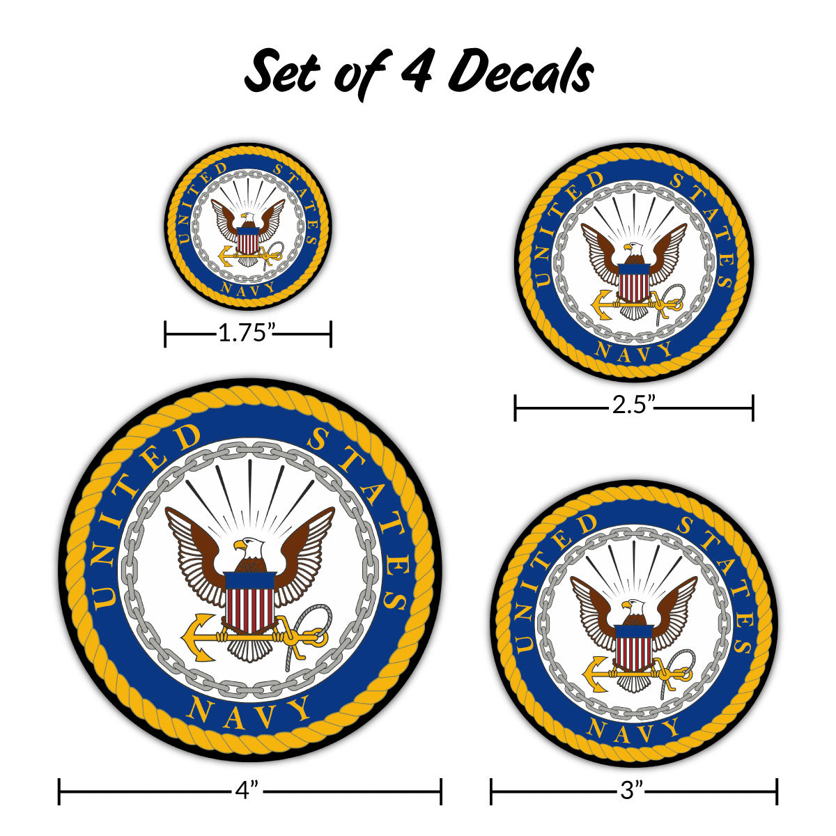 U.S. Navy Logos 4 Pc