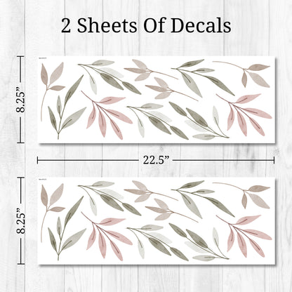 Pastel Greenery Wall Decals