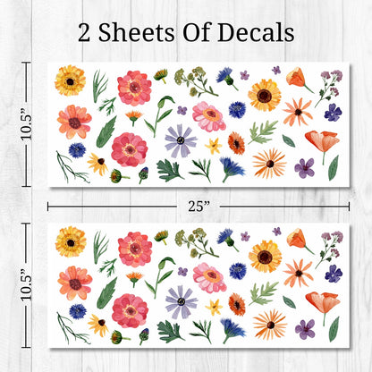 Watercolor Wildflowers Wall Decals