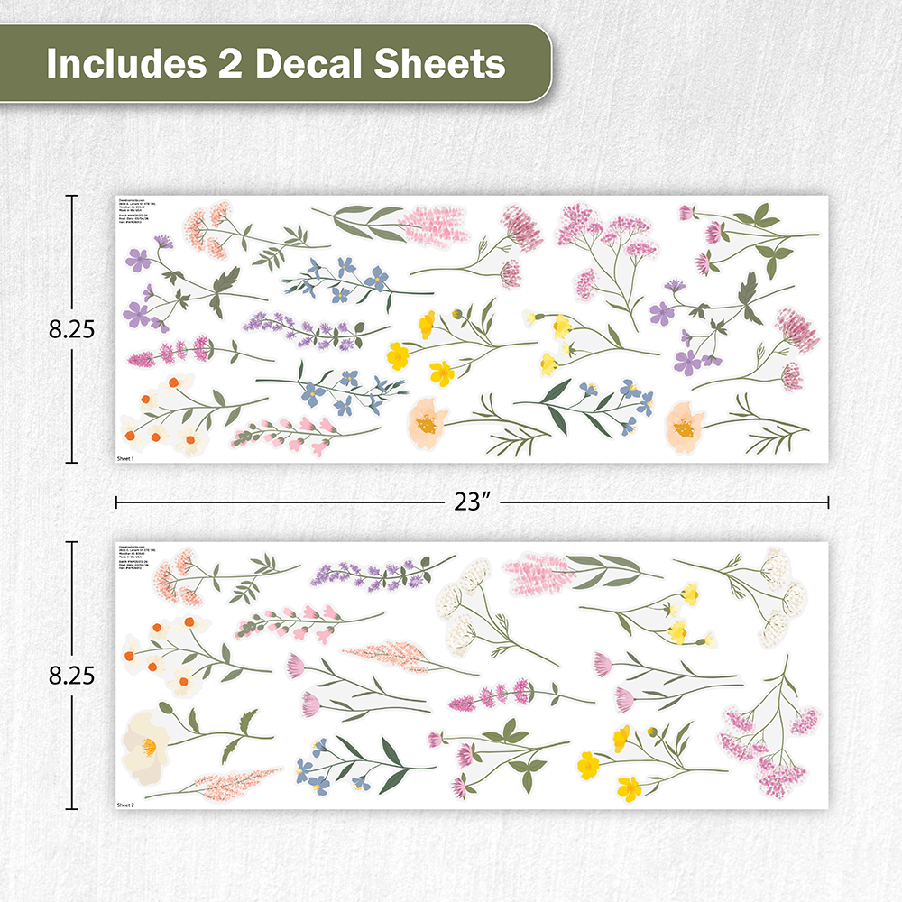 Pastel Wildflowers Wall Decals