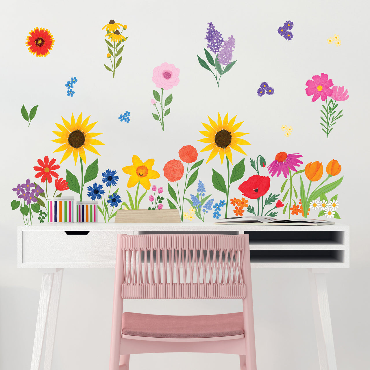 Bright Wildflowers Wall Decals