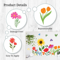 Thumbnail for Bright Wildflowers Wall Decals